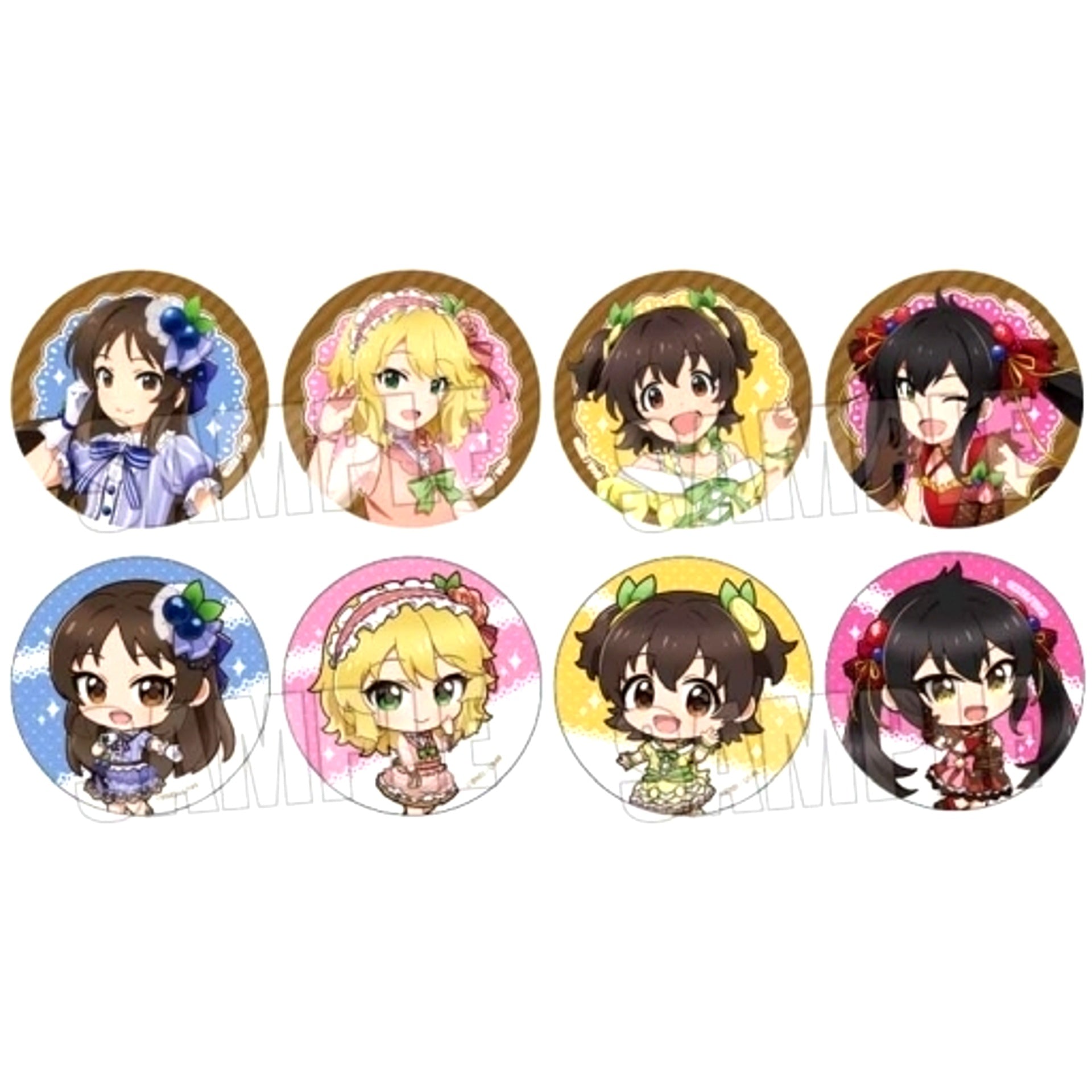 Set of 8 The Idolmaster Cinderella Girls U149 Trading Badge SWEETS Dress Ver. [USED]