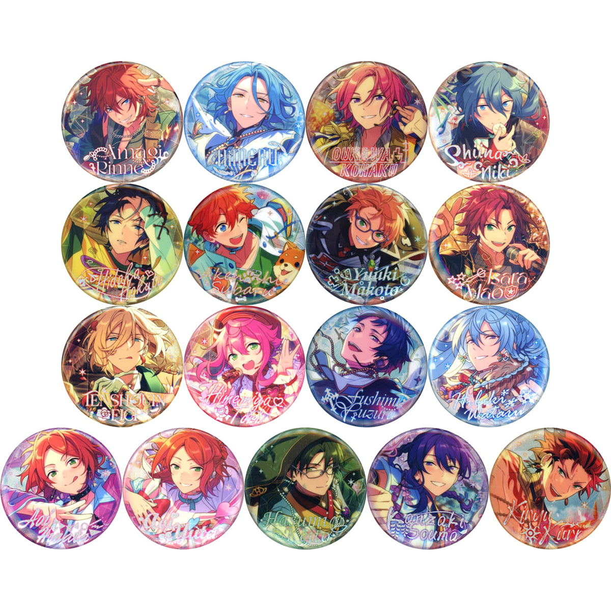 Ensemble Stars!! Rinne Amagi & Others Senyo Tin Badge Group A China Limited All 17 Types Set Buttons [USED]