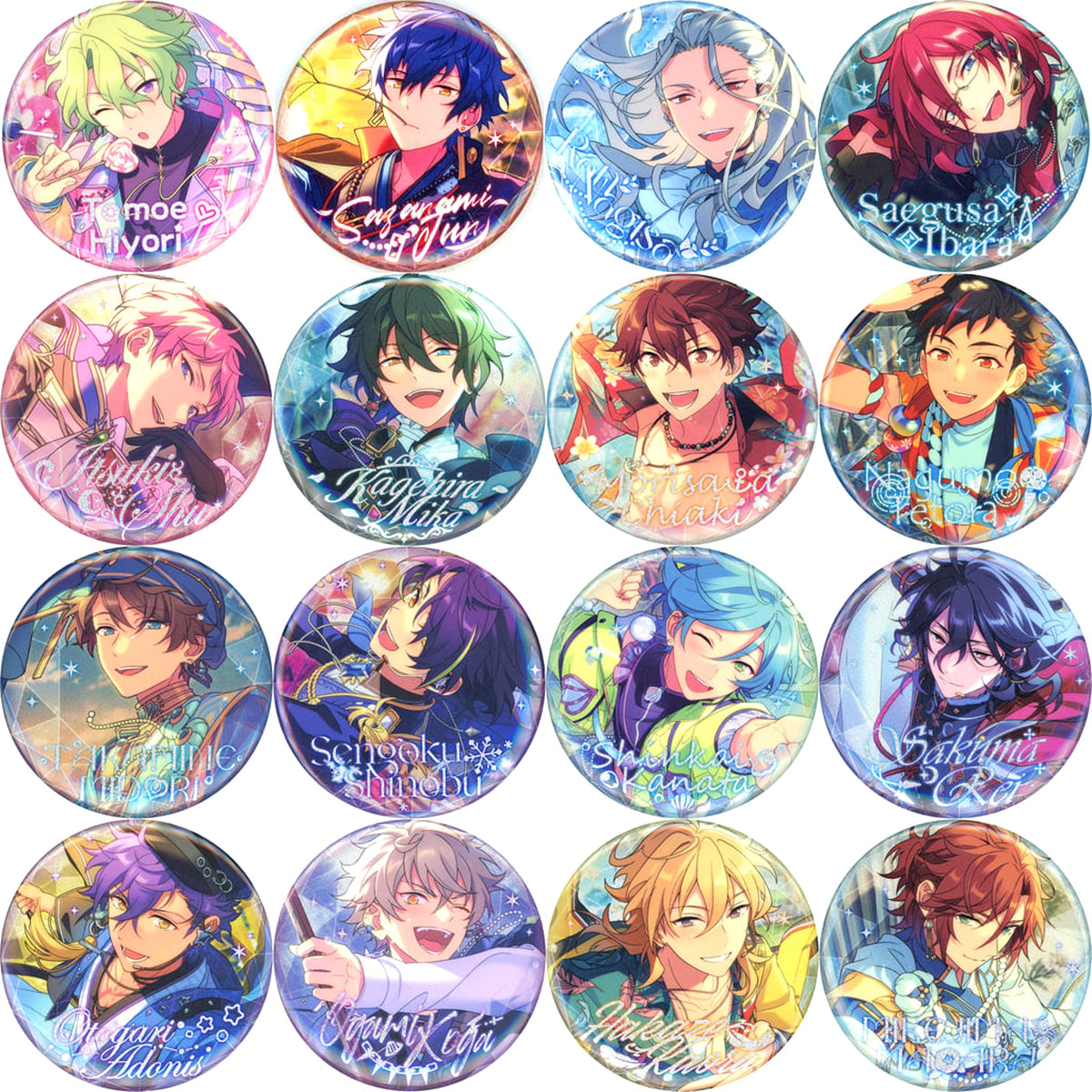 Ensemble Stars!! Hiyori Tomoe & Others Senyo Tin Badge Group C China Limited All 16 Types Set Buttons [USED]