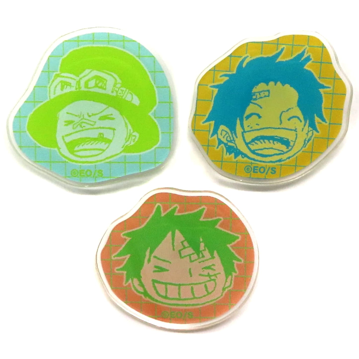 Monkey D. Luffy & Others Childhood Ver. One Piece Set of 3 Acrylic Mini Badge [USED]