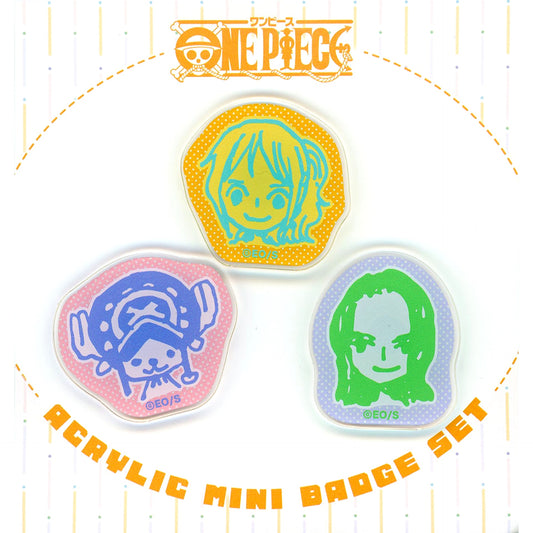 Nami & Tony Tony Chopper & Nico Robin Acrylic Mini Button Set of 3 One Piece [USED]