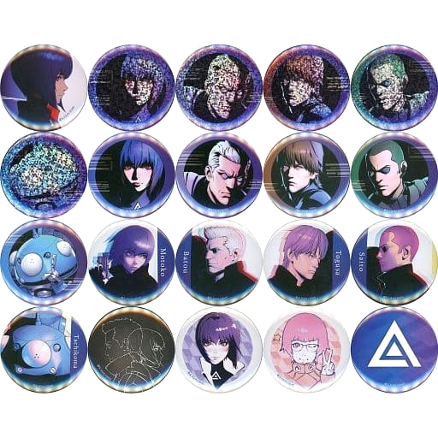 Ghost in the Shell: Stand Alone Complex 2045 Motoko Kusanagi & Others Good Luck! Trading Can Badge All 20 Types Set Buttons [USED]