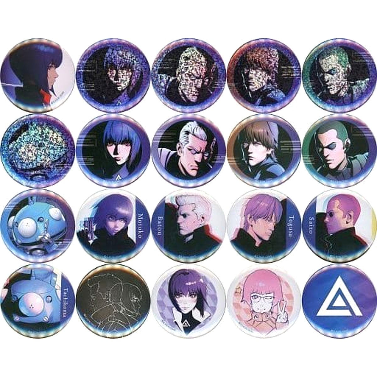Ghost in the Shell: Stand Alone Complex 2045 Motoko Kusanagi & Others Good Luck! Trading Can Badge All 20 Types Set Buttons [USED]