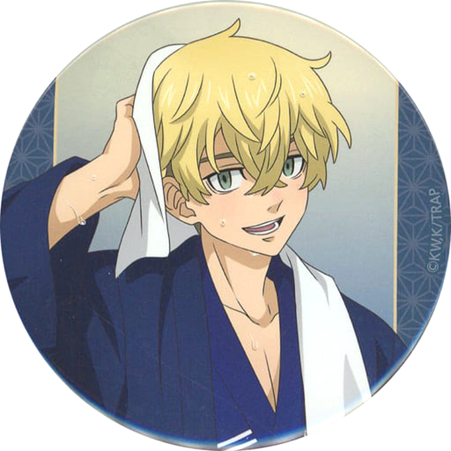 Tokyo Revengers Chifuyu Matsuno Newly Drawn Illustration Hot Spring Yukata Ver. One-Strike Can Badge Collection with Winners Buttons [USED]