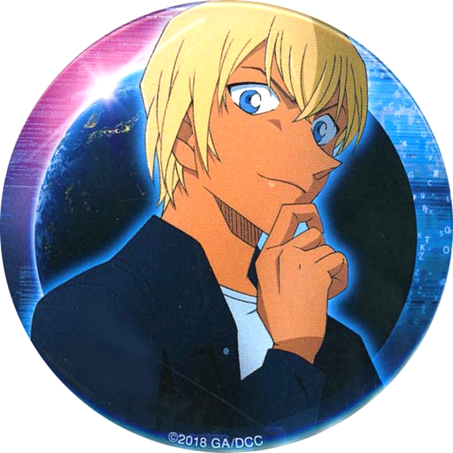 Toru Amuro Earth Detective Conan Button L [USED]