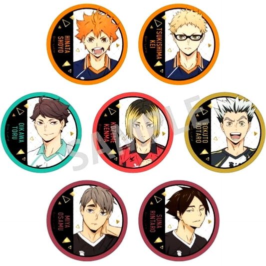Set of 7 Haikyu!! Trading Foil Stamped Button A [USED]