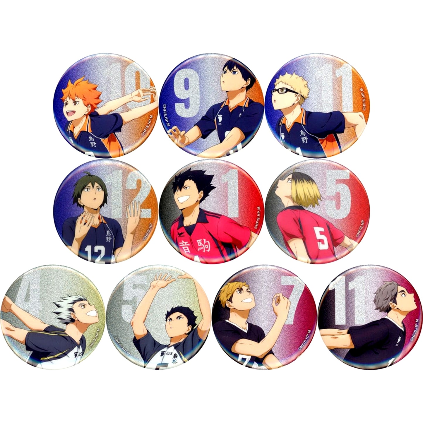 Shoyo Hinata & Others Haikyu!! All 10 Types Set TD Button Run-Up Glitter Ver. Haikyu!! Plaza Limited [USED]