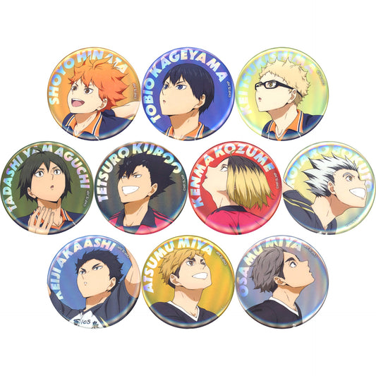 Haikyu!! Shoyo Hinata & Others TD Can Badge Run-Up Aurora Ver. Haikyu!! Plaza Limited All 10 Types Set Buttons [USED]