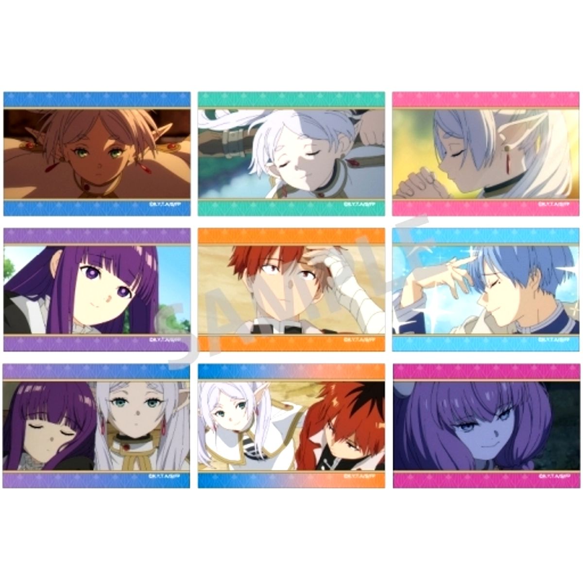 Set of 9 Frieren: Beyond Journey's End Trading Square Button [USED]