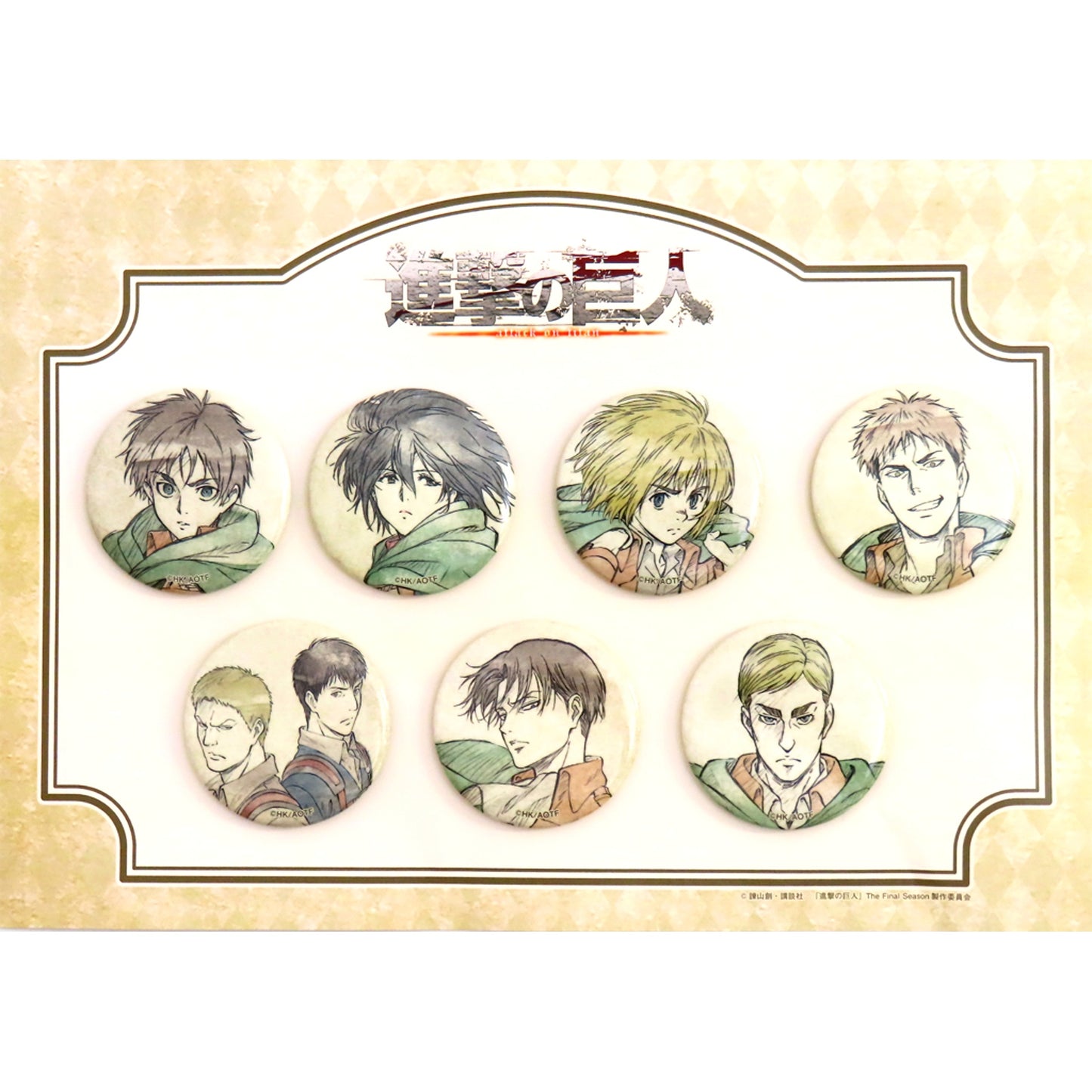 Set of 7 Group Attack on Titan Jacket Button Canime 10th Anniversary Limited Goods [USED]
