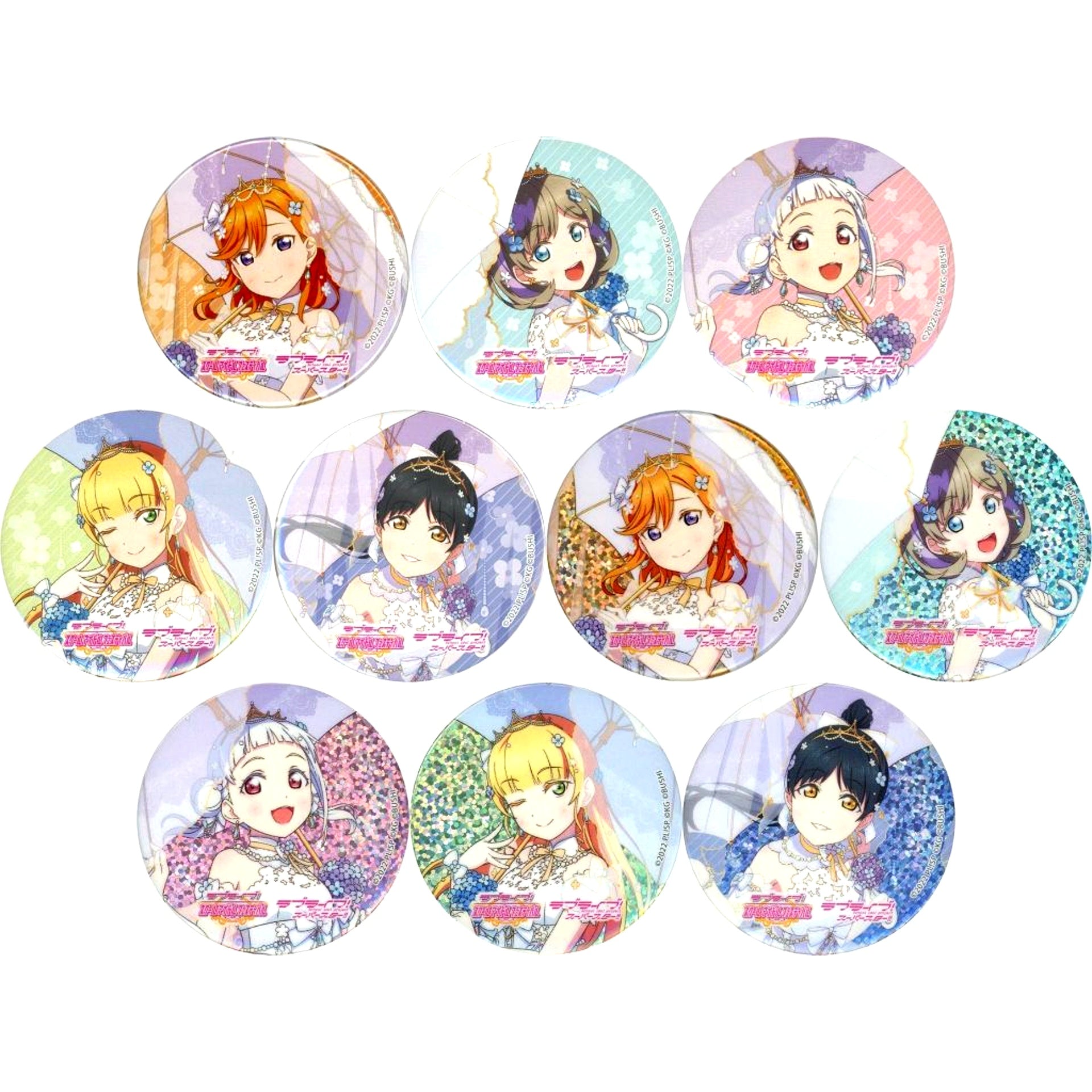 Set of 10 Liella! Love Live! SIF Series Thanksgiving 2022 in Odaiba Trading Button June Bride [USED]