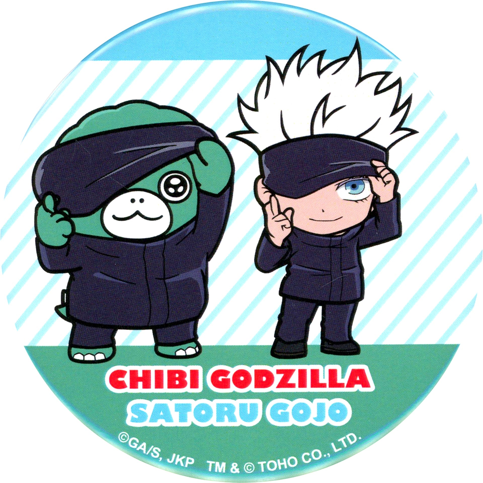 Satoru Gojo Chibi Godzilla Jujutsu Kaisen x Chibi Godzilla Collabo Trading Big Button [USED]