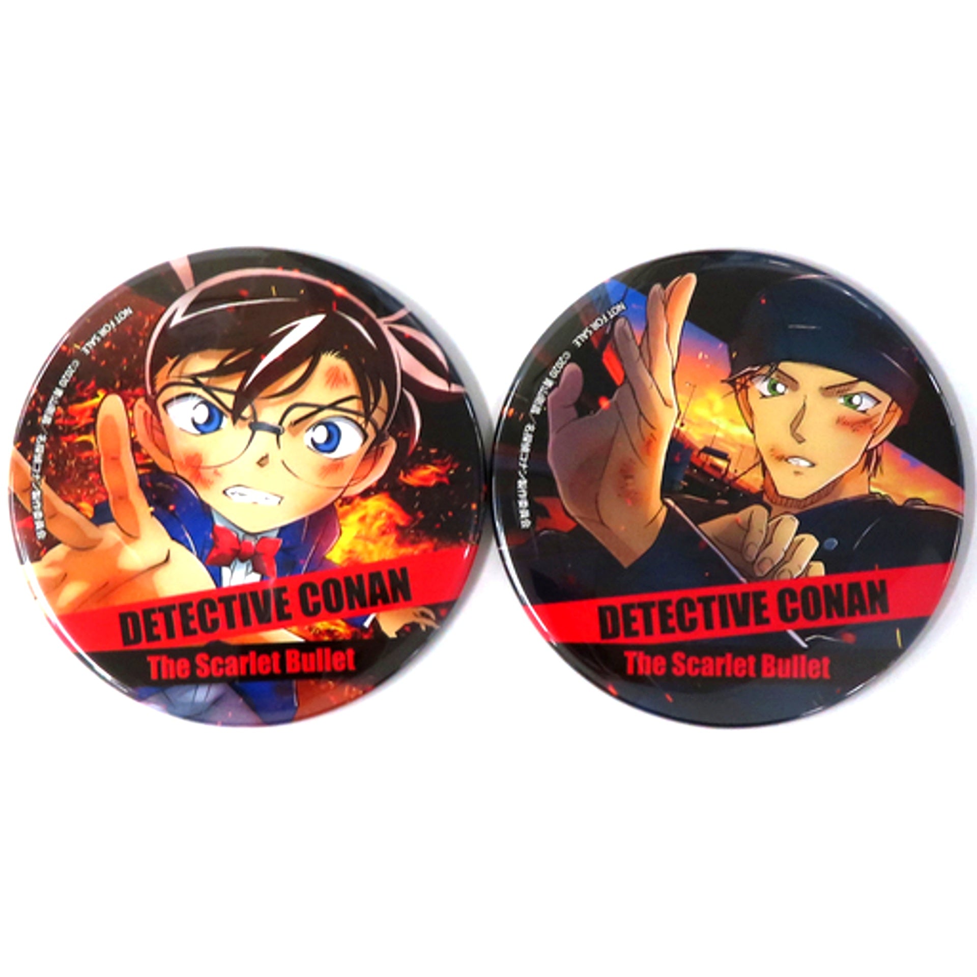 Conan Edogawa & Shuichi Akai Detective Conan The Scarlet Bullet Original Button Set of 2 Blu-ray DVD Amazon.co.jp Purchase Bonus [USED]