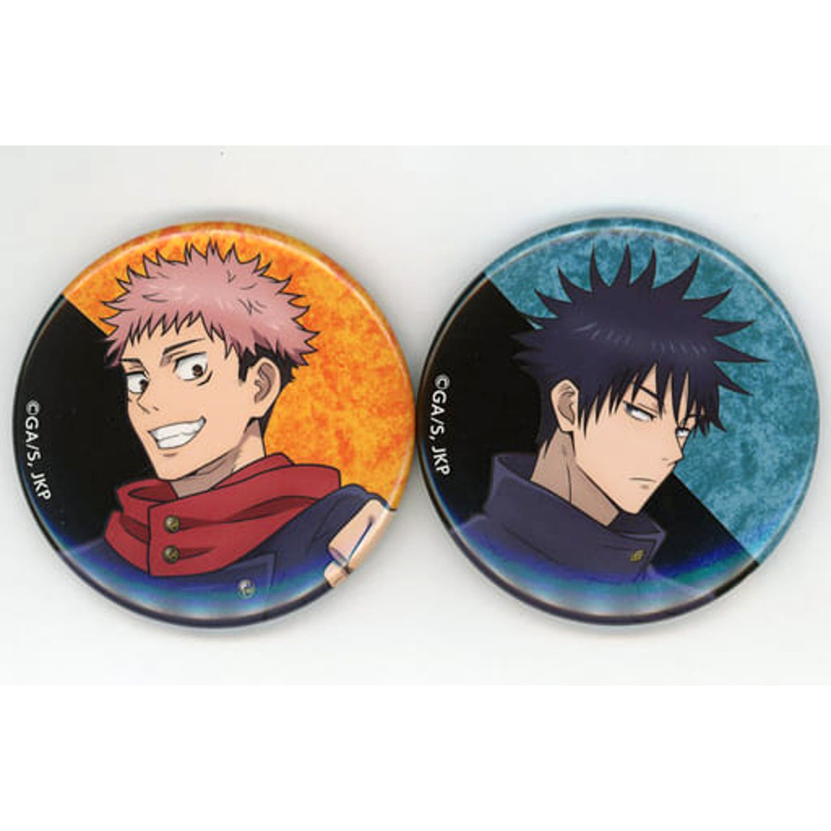 Jujutsu Kaisen Yuji Itadori Megumi Fushiguro Can Badge Jump Festa 2024 Limited Set of 2 Buttons [USED]