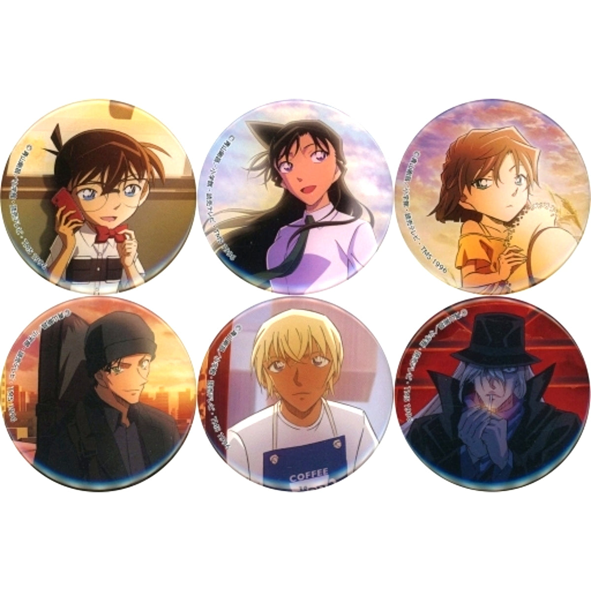 Set of 6 Detective Conan Button Collection Twilight Ver. [USED]