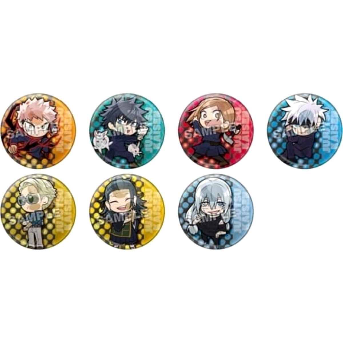 Jujutsu Kaisen Megumi Fushiguro & Others Pita! Deformed Battle! Trading Can Badge All 7 Types Set Buttons [USED]