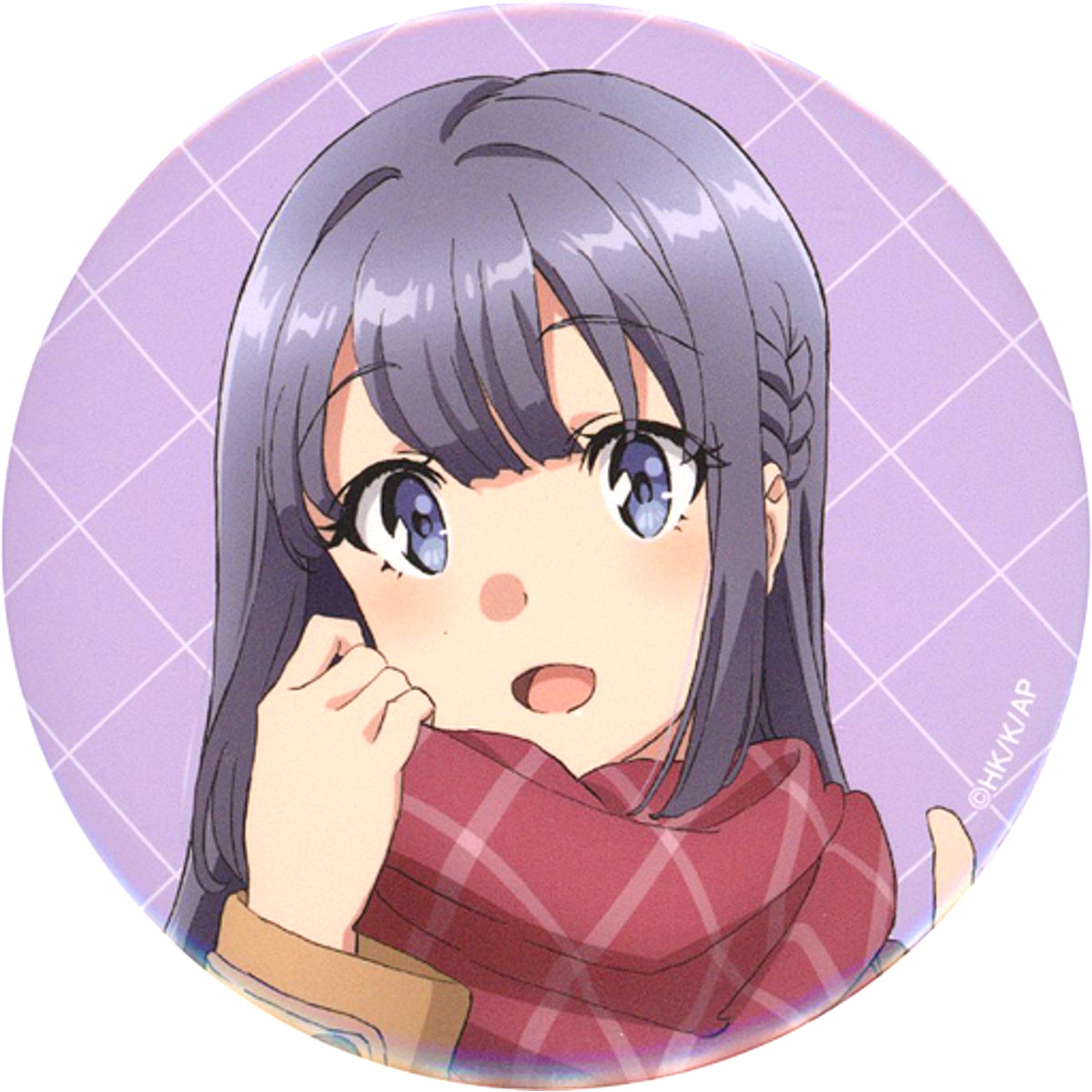 Shoko Makinohara Winter Uniform Ver. A Rascal Does Not Dream of Bunny Girl Senpai Button New Illustration Mai & Shoko One-Strike Button Collection with Winners [USED]