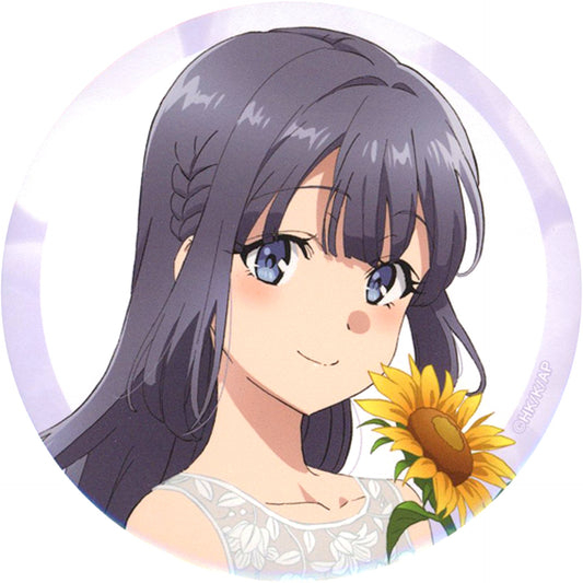 Shoko Makinohara Sunflowers and White Dress Ver. A Rascal Does Not Dream of Bunny Girl Senpai Button New Illustration Mai & Shoko One-Strike Button Collection with Winners [USED]