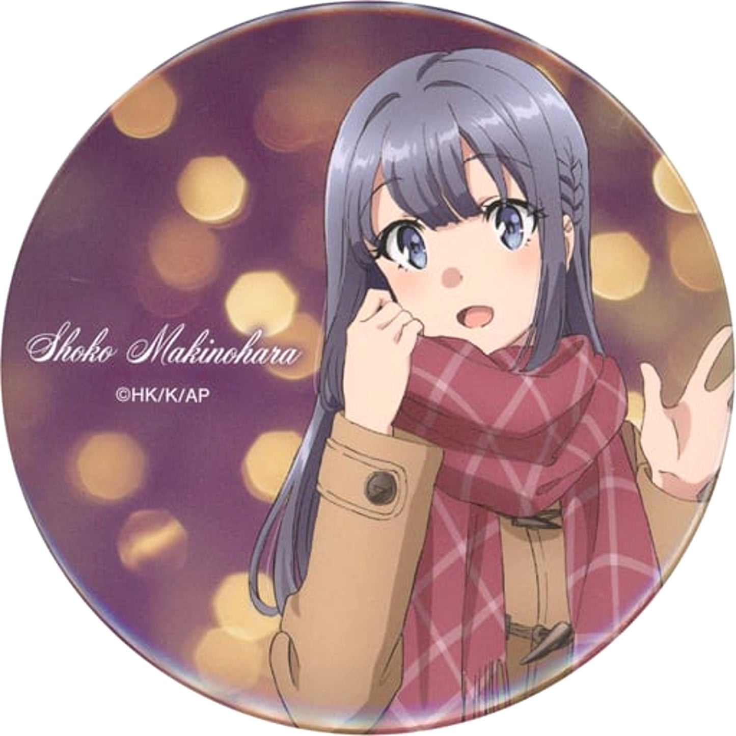 Rascal Does Not Dream of Bunny Girl Senpai Shoko Makinohara Winter Clothes Ver.B Newly Drawn Illustration Mai & Shoko One-Strike Can Badge Collection with Winners Buttons [USED]