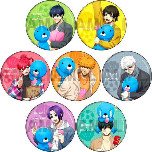 Set of 7 Blue Lock x Bonobono POP UP SHOP in TSUTAYA Part 2 Holographic Button [USED]