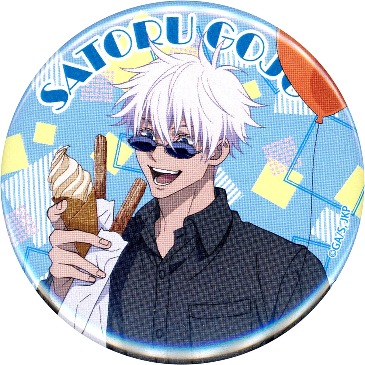 Jujutsu Kaisen: Shibuya Incident Satoru Gojo Upper Body Can Badge Amusement Park Ver. Yomiuri Land Limited Buttons [USED]