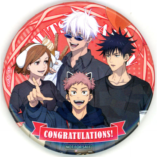 Itadori & Fushiguro & Kugisaki & Gojo Red Hologram Button Jujutsu Kaisen Shibuya Incident x Yomiuriland Stamp Rally Completion Bonus [USED]