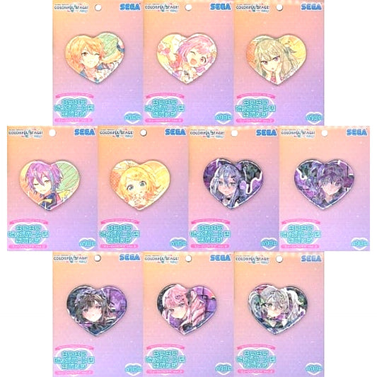 Set of 10 Project SEKAI Colorful Stage! feat. Hatsune Miku Glittering Big Heart Shape Button Music Video Vol.2 [USED]