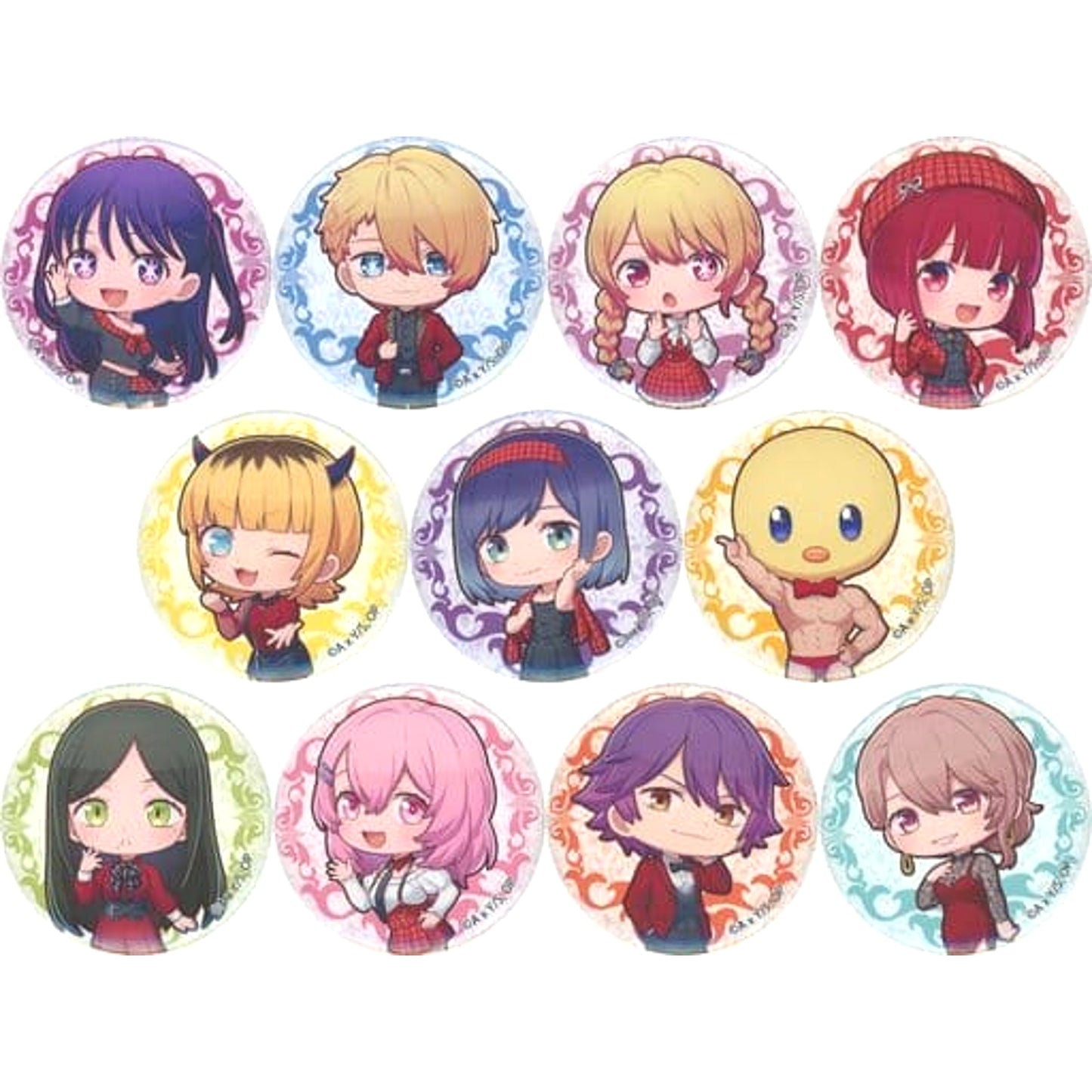 Ai Hoshino & Others Oshi No Ko All 11 Types Set Mini Character Button Red Tokyo Tower Limited [USED]