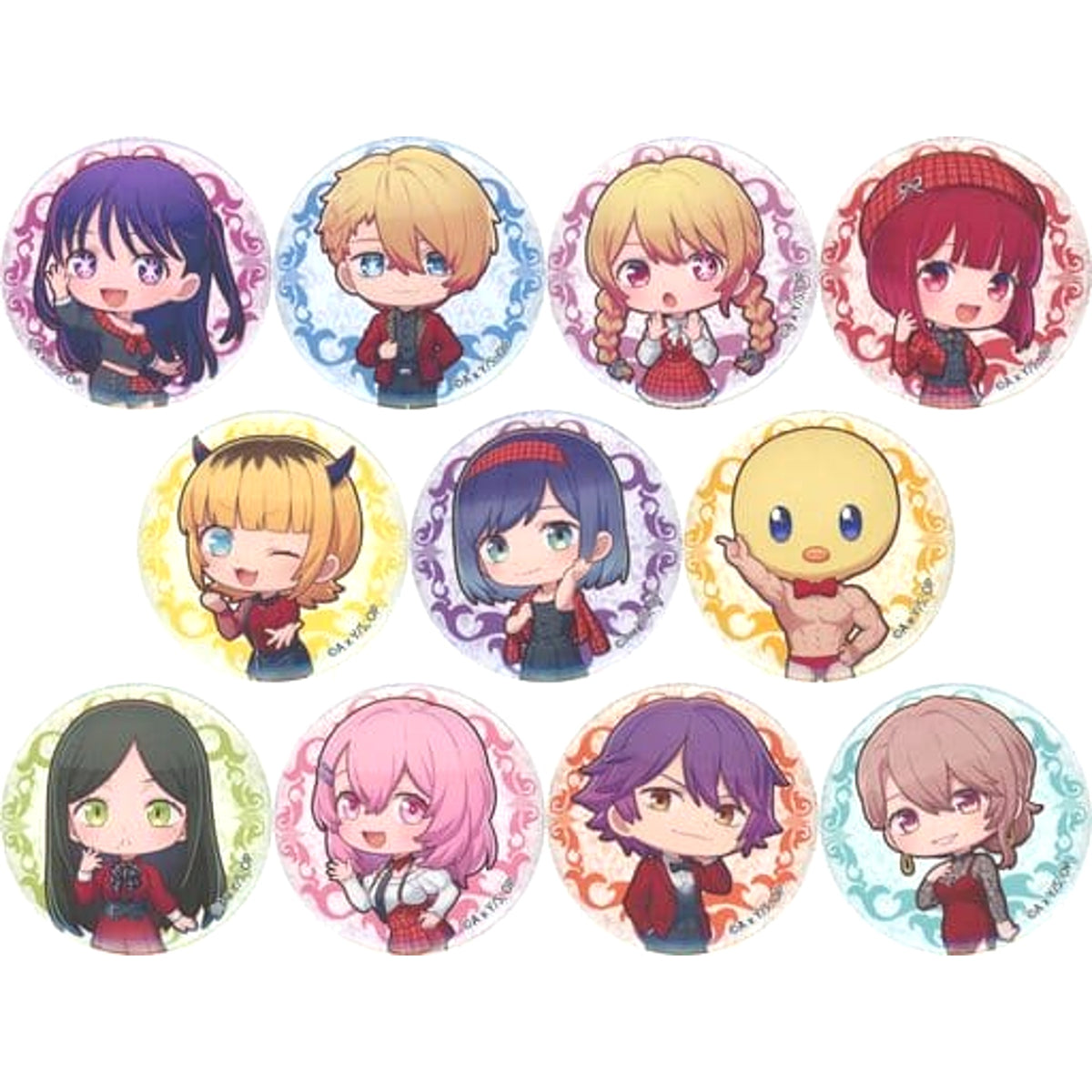 Oshi No Ko Ai Hoshino & Others Mini Character Can Badge Red Tokyo Tower Limited All 11 Types Set Buttons [USED]