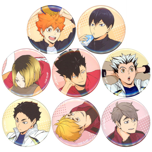 Set of 8 Haikyu!! Drawn Trading Button JF2024 Ver. Jump Festa 2024 Goods [USED]