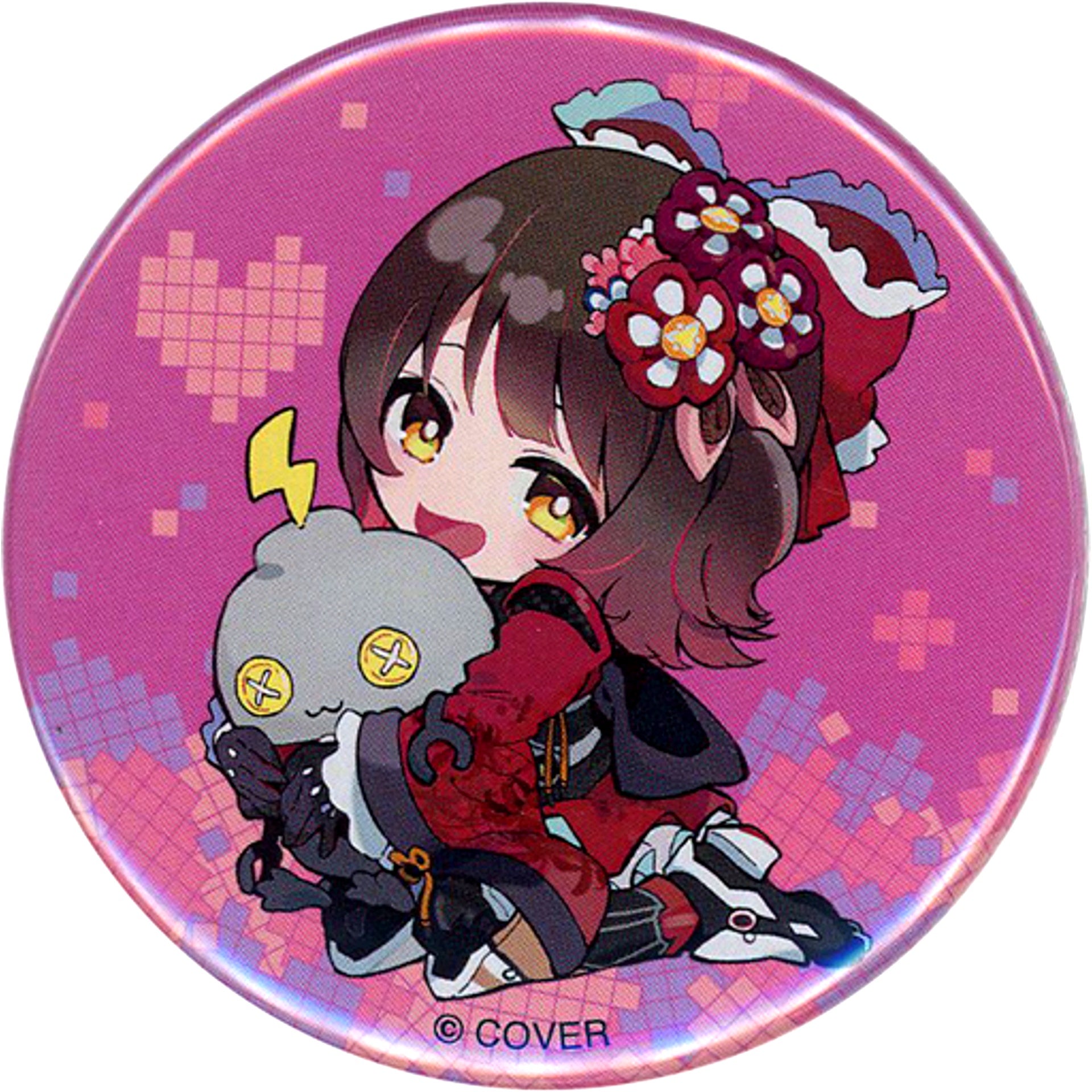 Robocosan Hololive Pink Background Random Button Birthday Anniversary 2023 [USED]