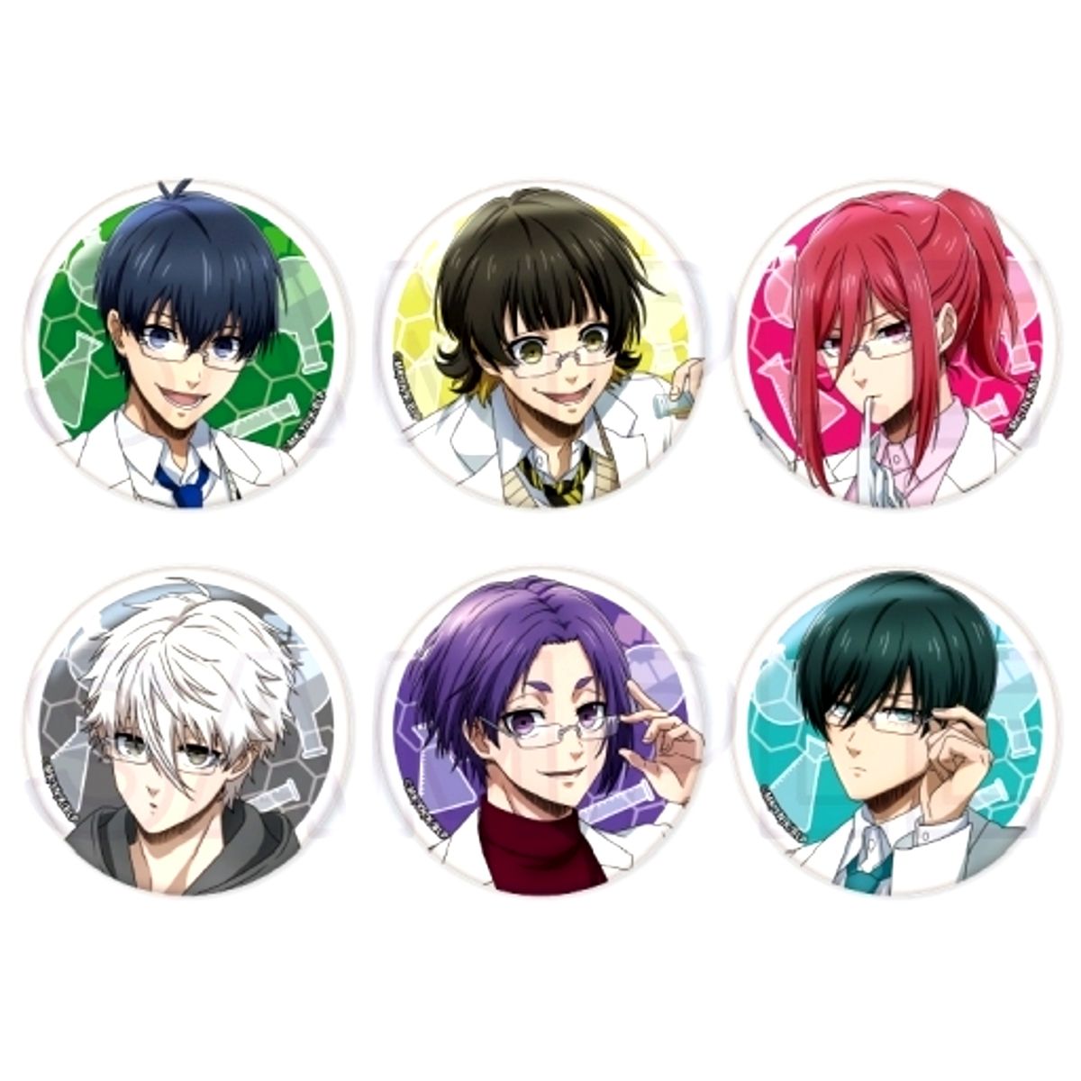 Set of 6 Blue Lock Trading Button Sports Research Student Ver. [USED]