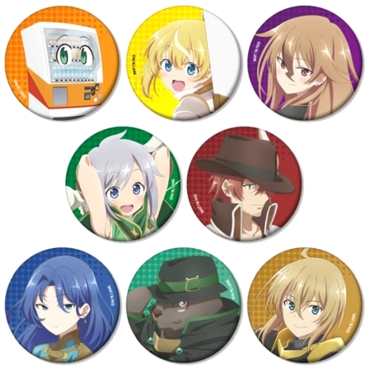 Reborn as a Vending Machine, I Now Wander the Dungeon Boxxo & Others Trading Mat Can Badge All 8 Types Set Buttons [USED]