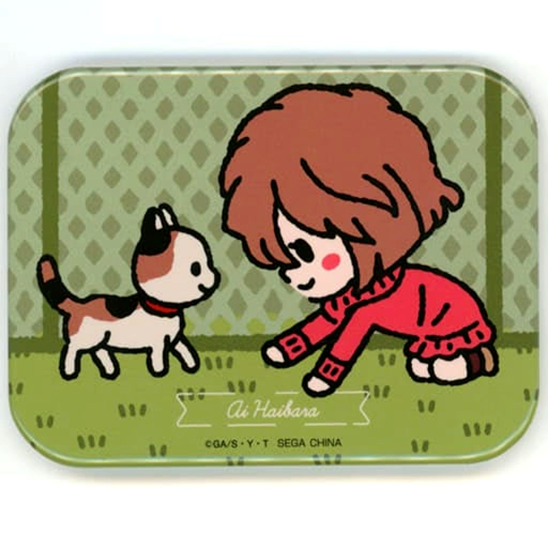 Detective Conan Ai Haibara An Illustration Sega Lucky Kuji Memorial Cut Big Square Pin Badge Prize K [USED]