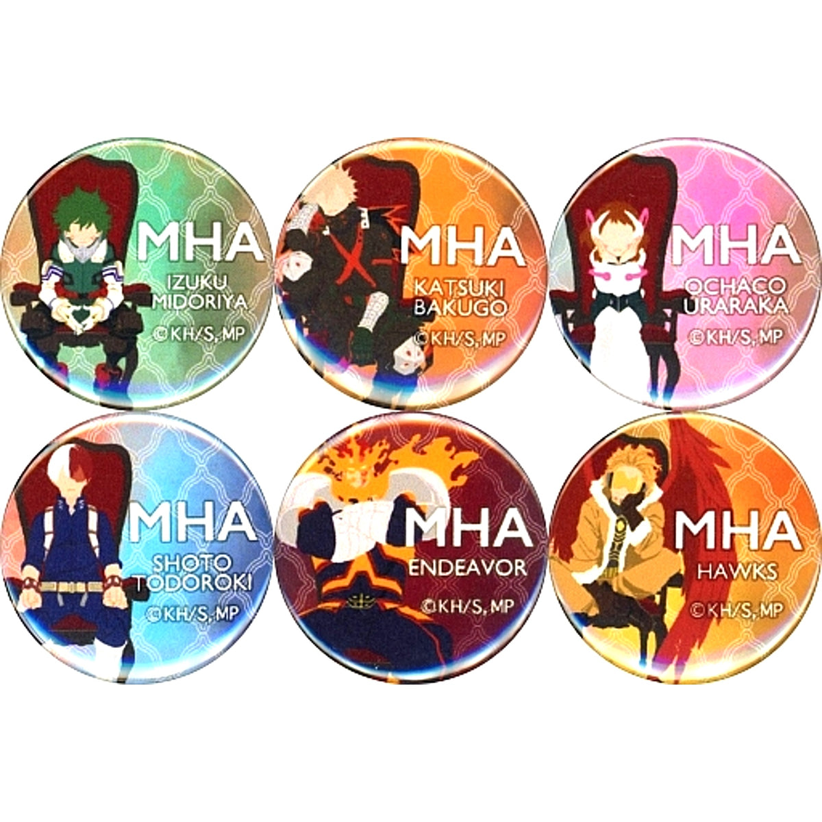 Set of 6 My Hero Academia Hero Plaza Mamekan Trading Mini Button Sit Chair Icon Illustration ver. [USED]