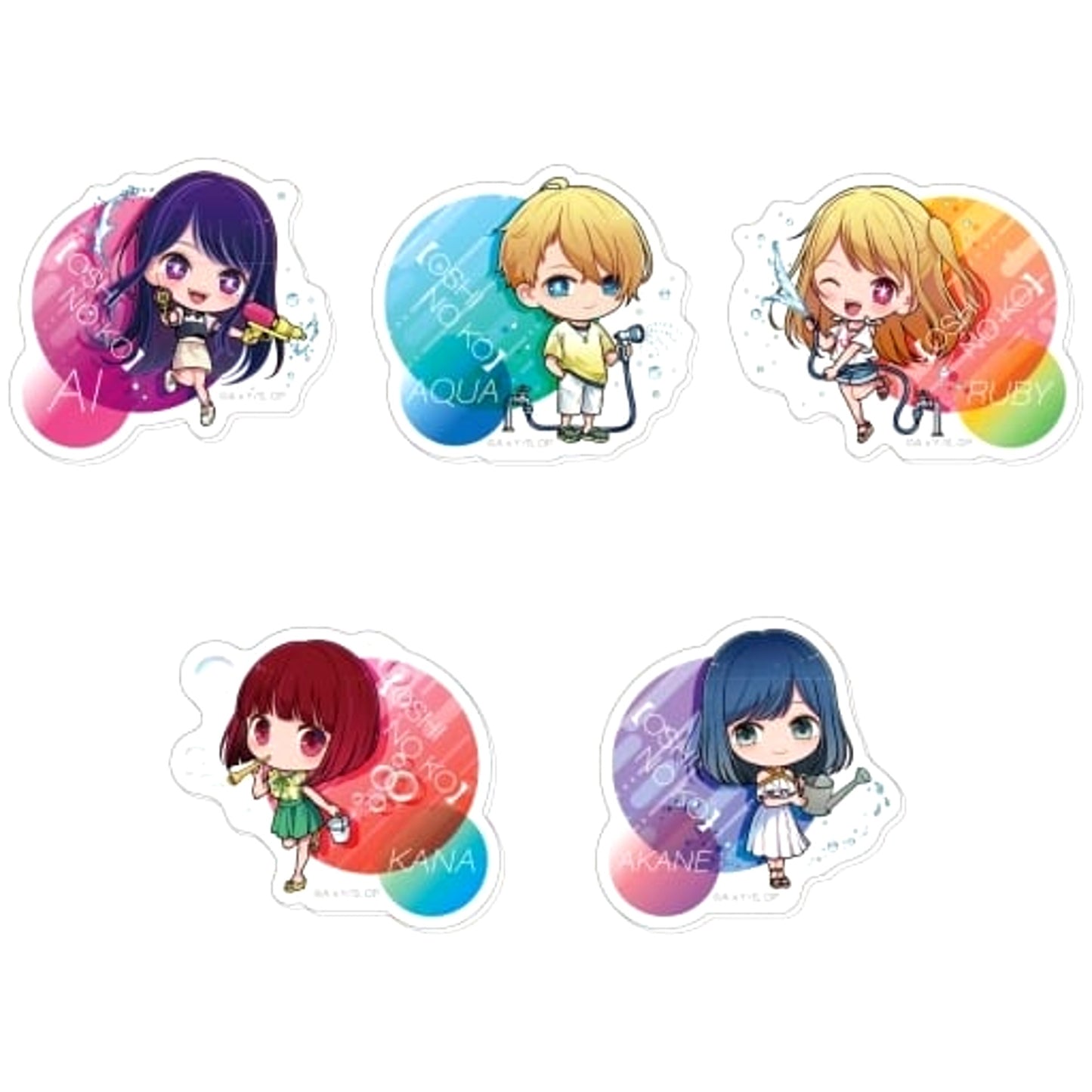 Set of 5 Oshi no Ko Acrylic Badge [USED]