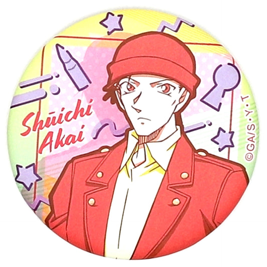 Shuichi Akai Detective Conan Character Button Collection 80's Art [USED]