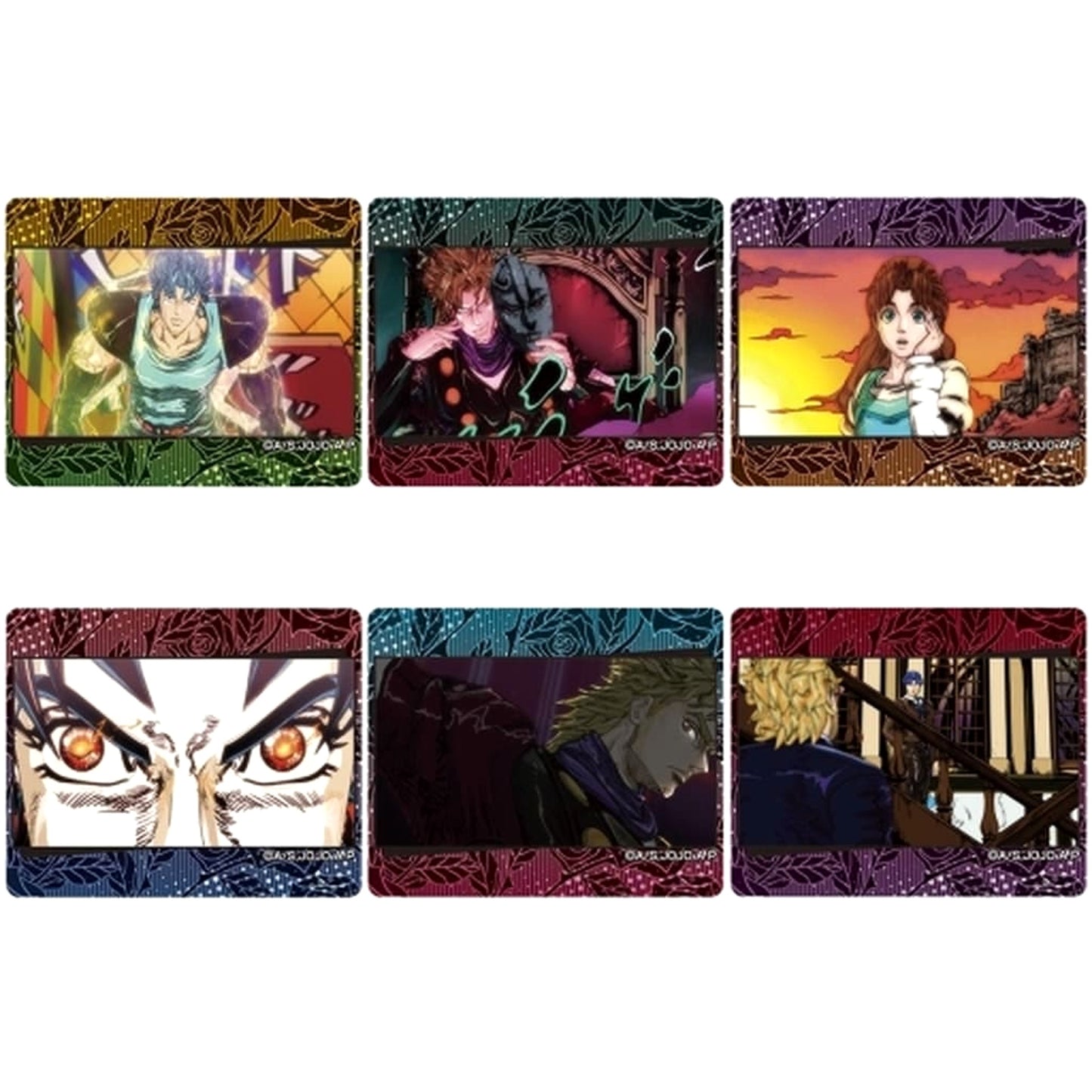 Jonathan Joestar & Others JoJo's Bizarre Adventure The Animation All 6 Types Set Scene Acrylic Badge Collection OP Ver. Vol.1 [USED]