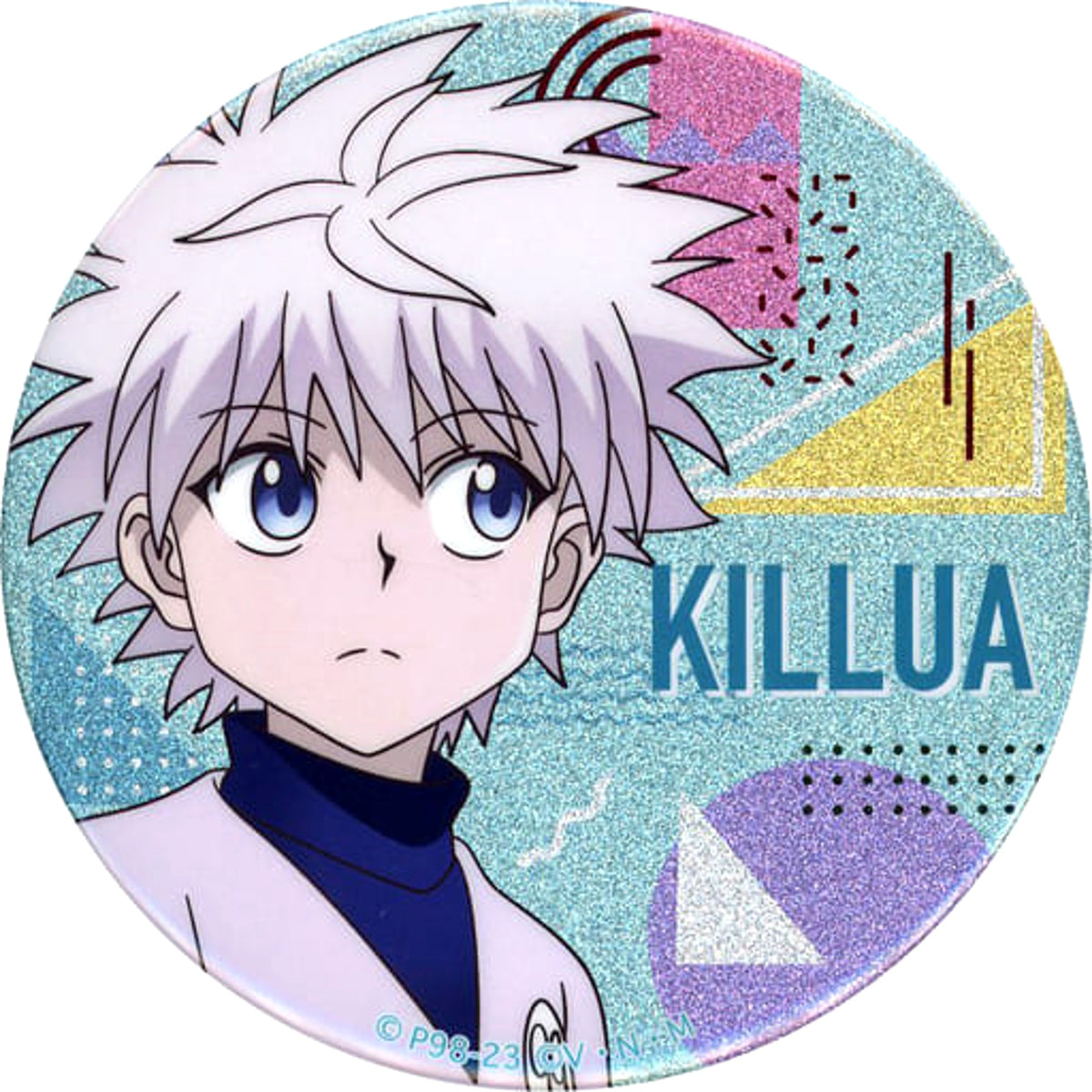 Hunter x Hunter Killua Zoldyck Closed Mouth Glitter Can Badge Vol.3 Jump Shop Limited Buttons [USED]