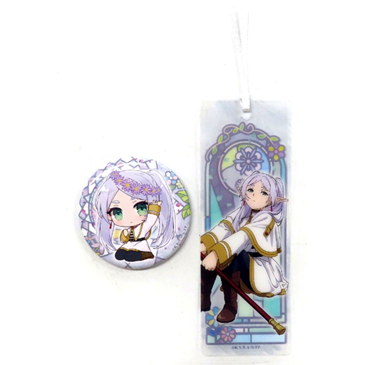 Frieren Stained Glass Frieren: Beyond Journey's End Webkuji H Prize Button and Bookmark Set [USED]