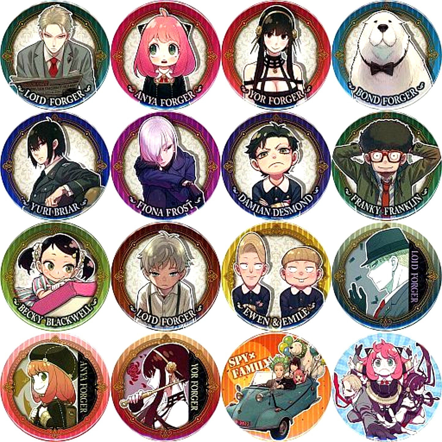 Set of 16 Spy x Family Collection Badge Vol. 1 [USED]