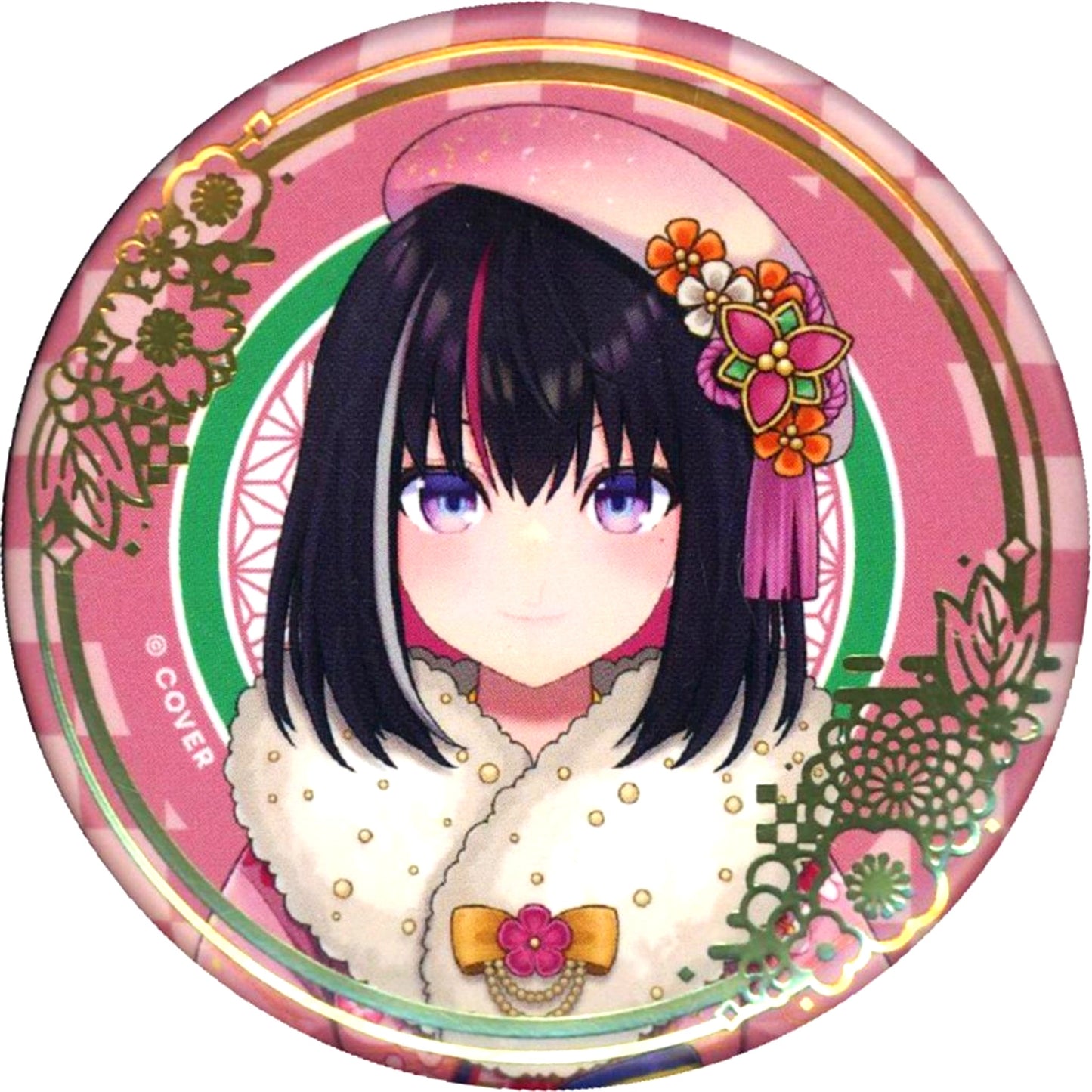 AZKi Virtual YouTuber Hololive Limited Official Shop in Tokyo Station Random Foil Stamped Button New Year Outfit Ver. Gen 0 + Gen 1 [USED]
