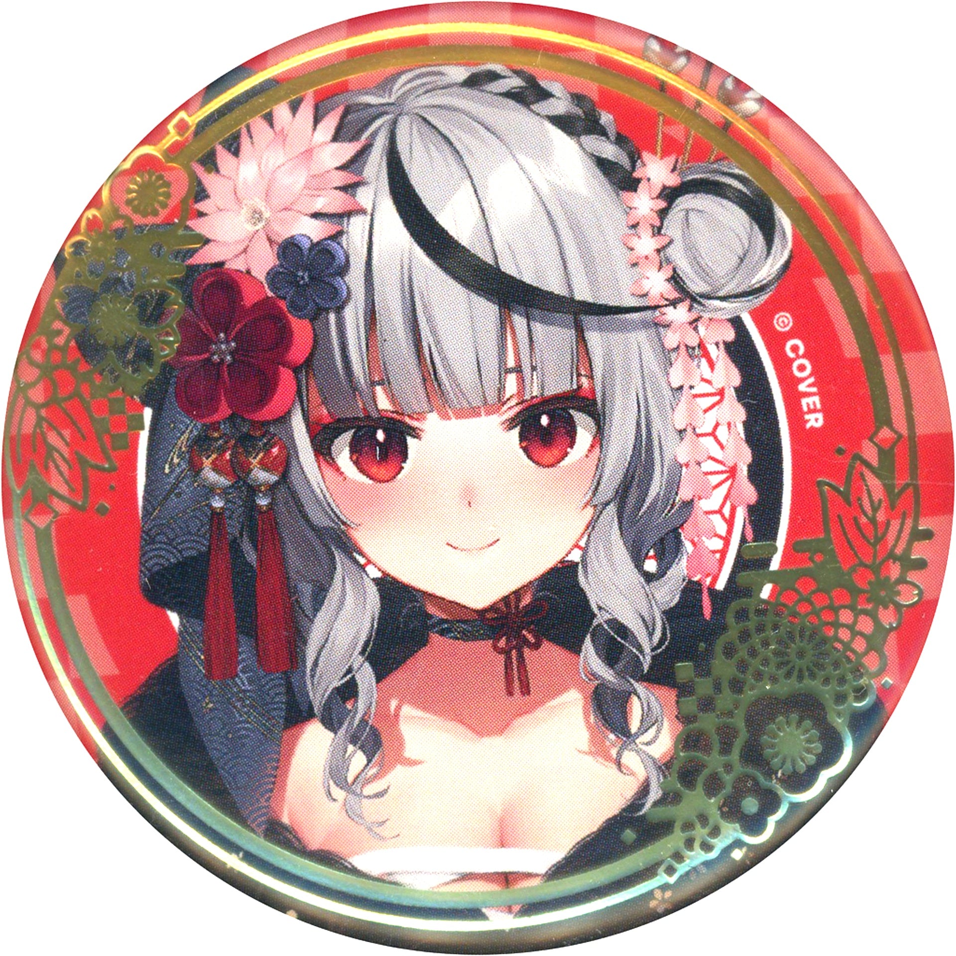 Sakamata Chloe hololive Random Foil Stamped Button New Year Outfit Ver. 5th Gen Secret Society holoX Virtual Youtuber Limited Official Shop in Tokyo Station [USED]