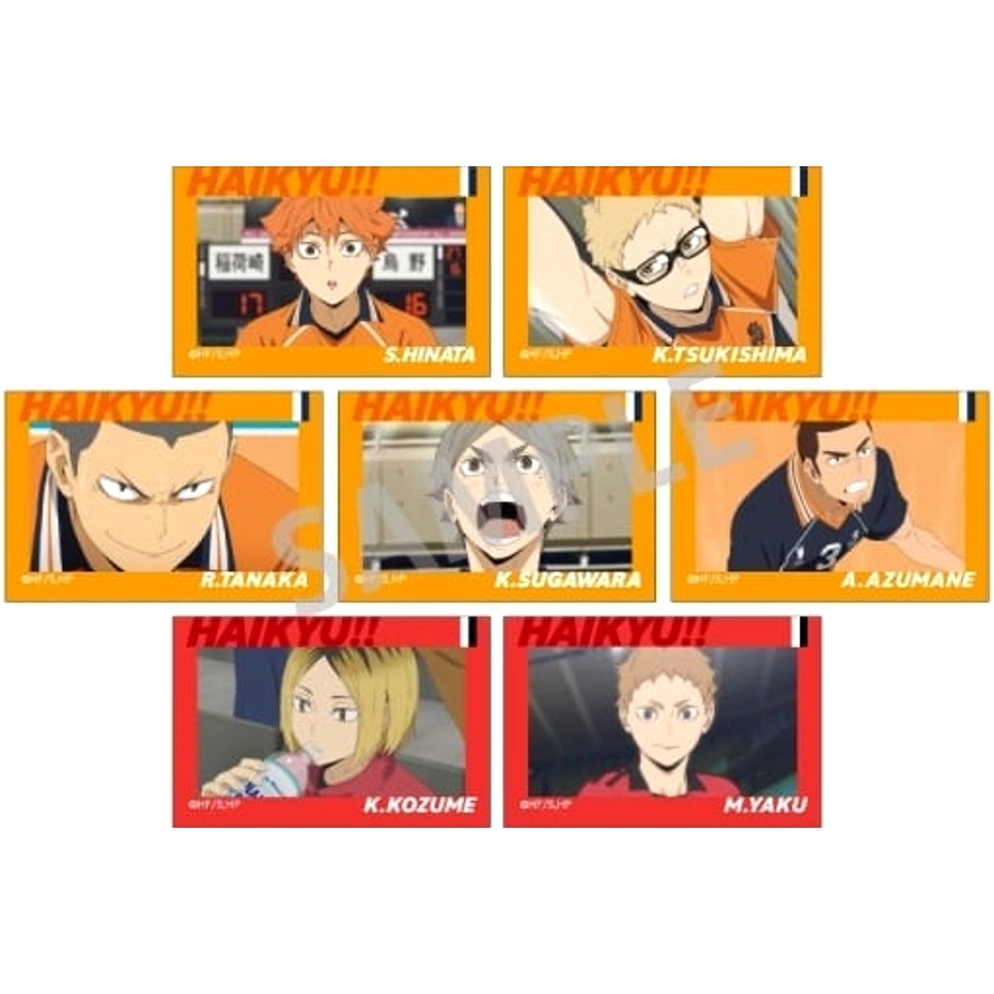 Kei Tsukishima & Others Haikyu!! All 7 Types Set Trading Square Button Vol.1 [USED]