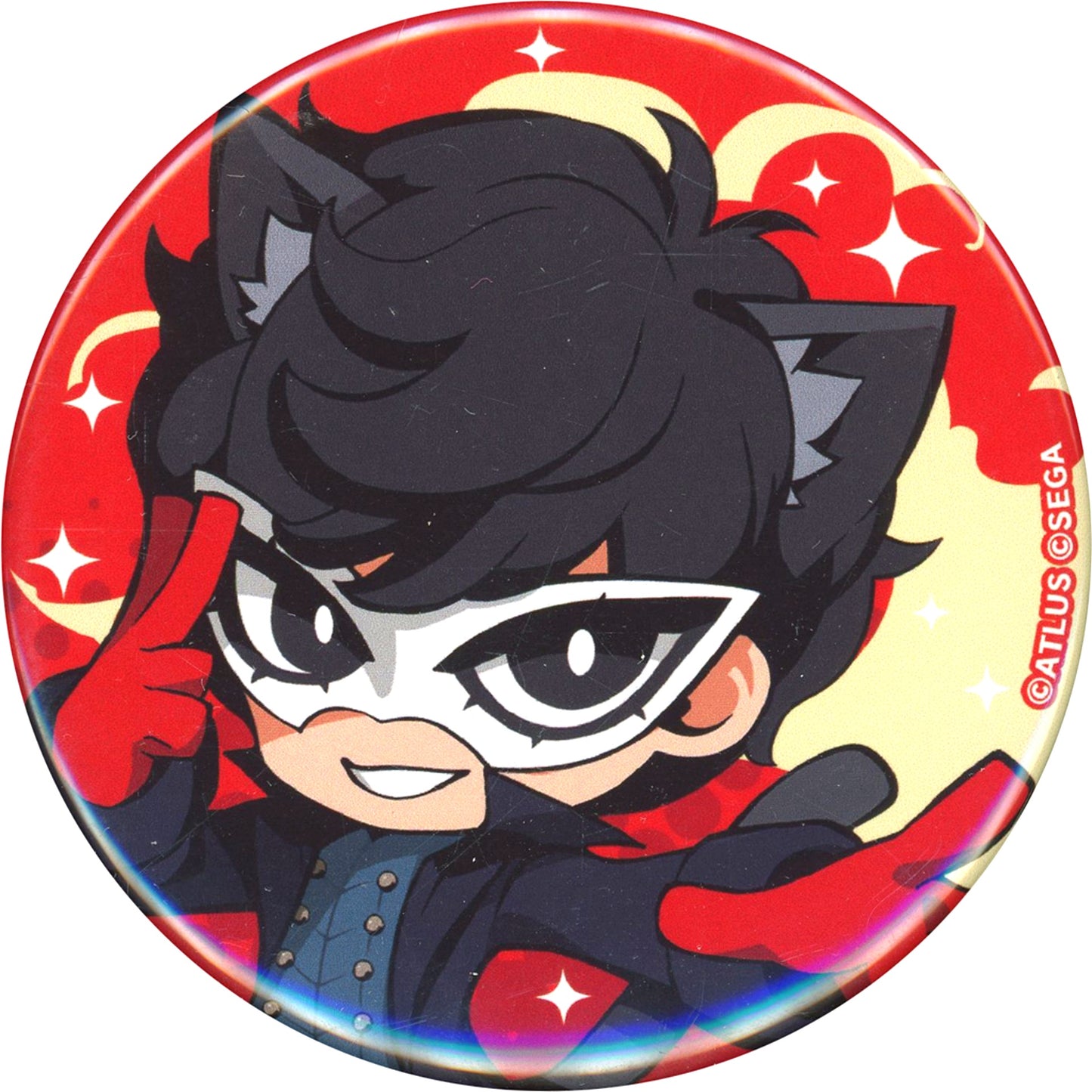 Protagonist Drawn Illustration Persona 5 Tactica Button Collection Minigame Joint Training! Launch an All-Out Attack! Prize C NAMJATOWN [USED]