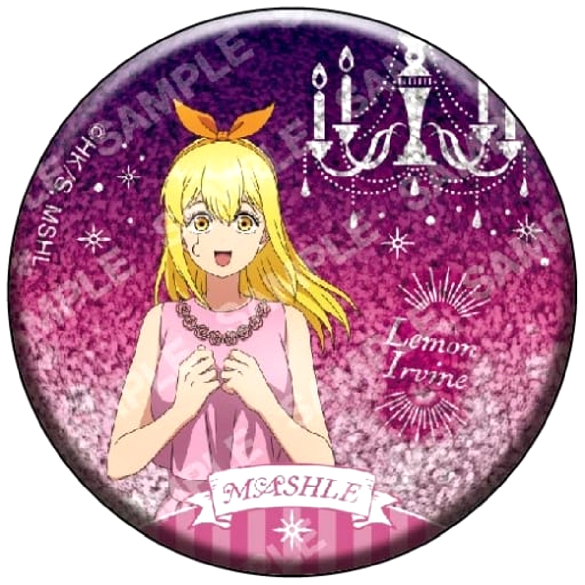 Mashle: Magic and Muscles Lemon Irvin Glitter Can Badge Collection Party Buttons [USED]