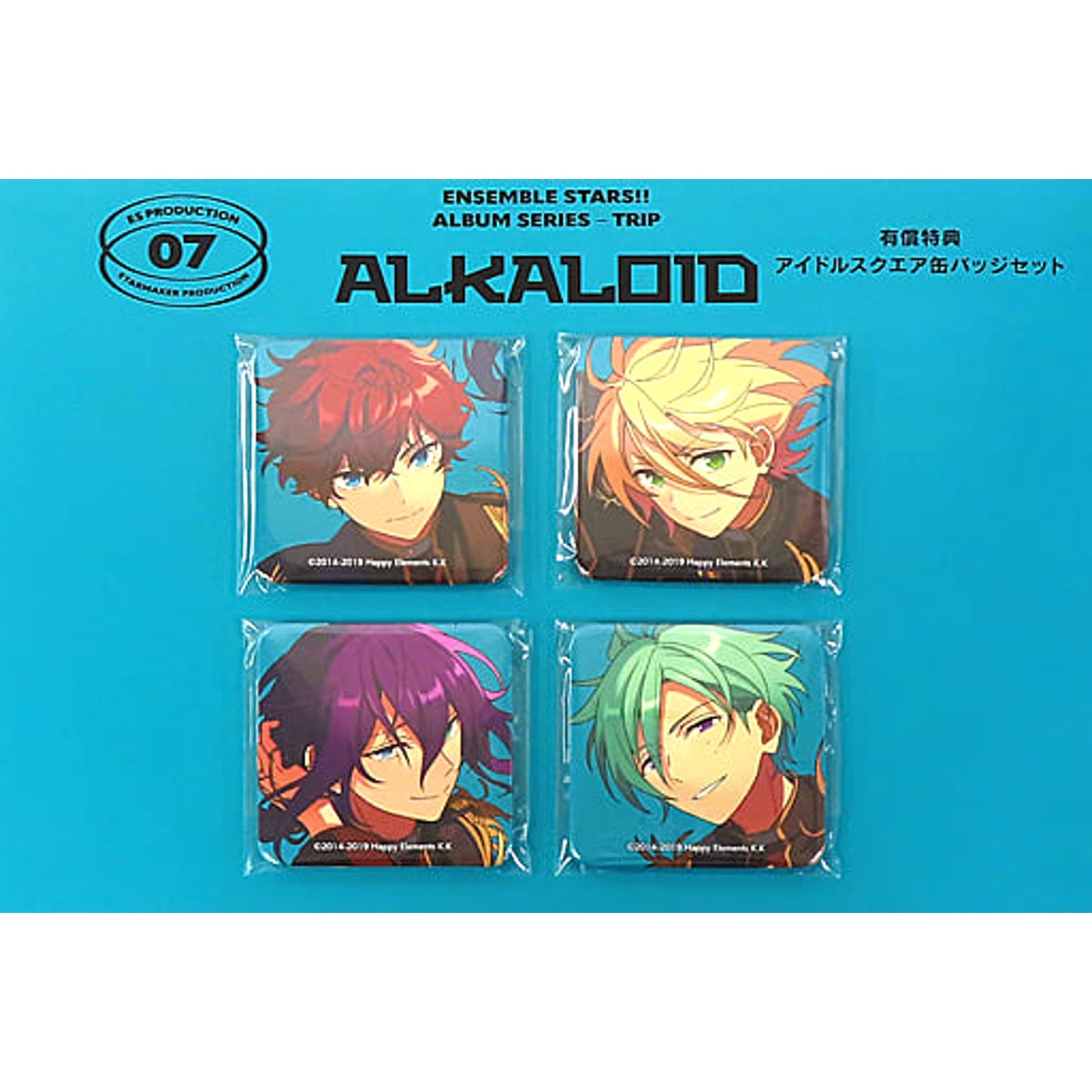 ALKALOID Ensemble Stars!! Set of 4 Idol Square Button Set animate Limited Cd Album Series Trip Alkaloid Paid Benefits [USED]