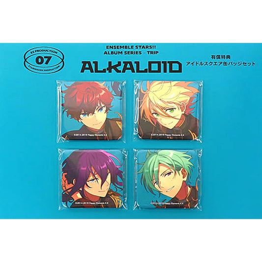 ALKALOID Ensemble Stars!! Set of 4 Idol Square Button Set animate Limited Cd Album Series Trip Alkaloid Paid Benefits [USED]