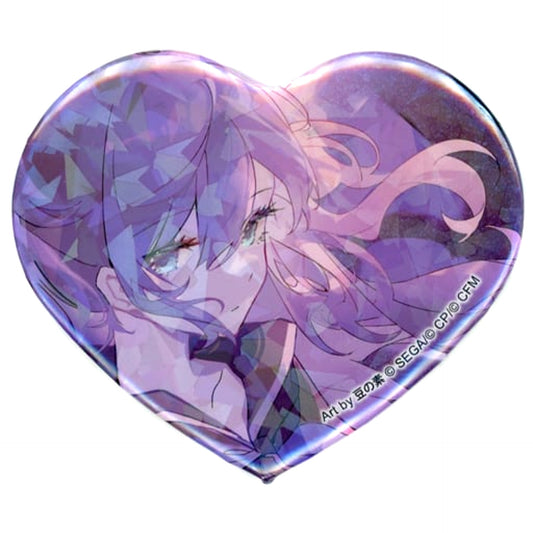 Hatsune Miku: Colorful Stage! Mafuyu Asahina Kirakira Big Heart-Shaped Can Badge Music Video Vol.4 Buttons [USED]