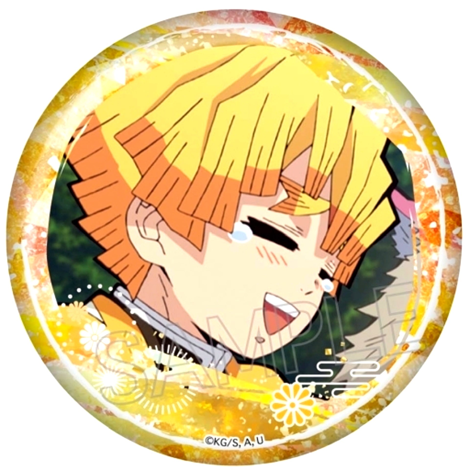 Zenitsu Agatsuma Demon Slayer: Kimetsu no Yaiba Glitter Button [USED]